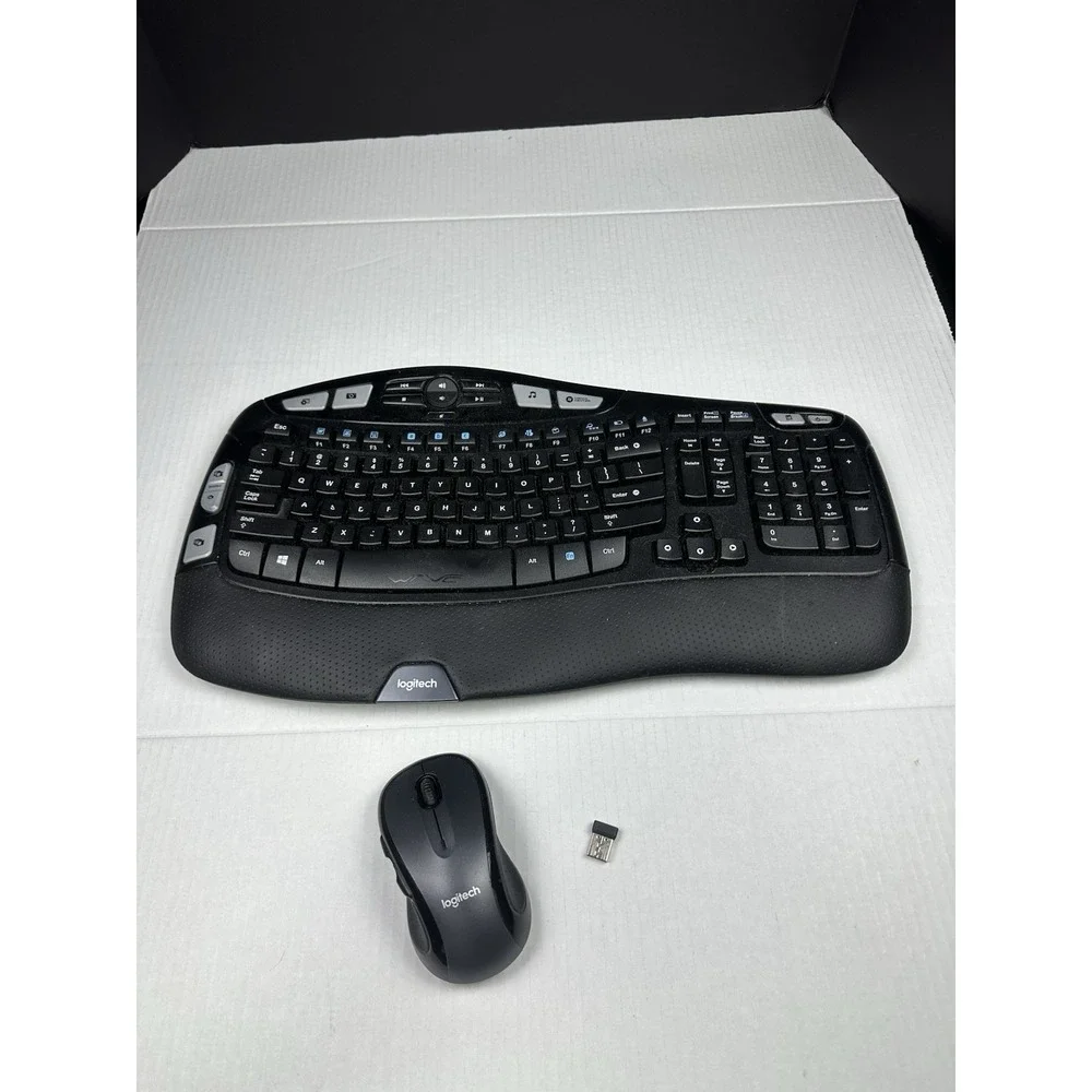 Logitech K350 Ergonomic Keyboard & M510 Mouse W/ Usb Dongle